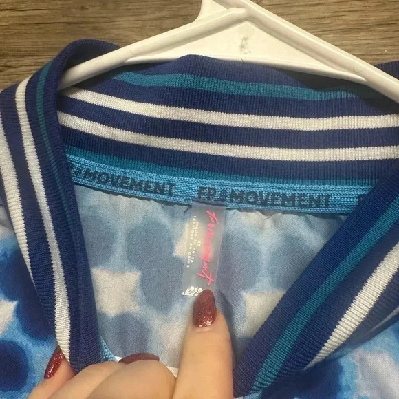 FP Movement by Free People Blue Patterned Bomber Jacket - Picture 4 of 6